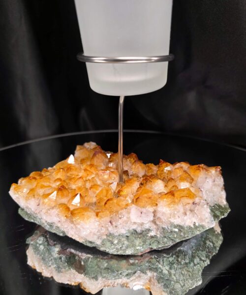 Premium A Grade Citrine Candle No. 2 Cluster Druzy / 1 Cup Tealight Holder 767g H16xW13xD9cm - Image 9