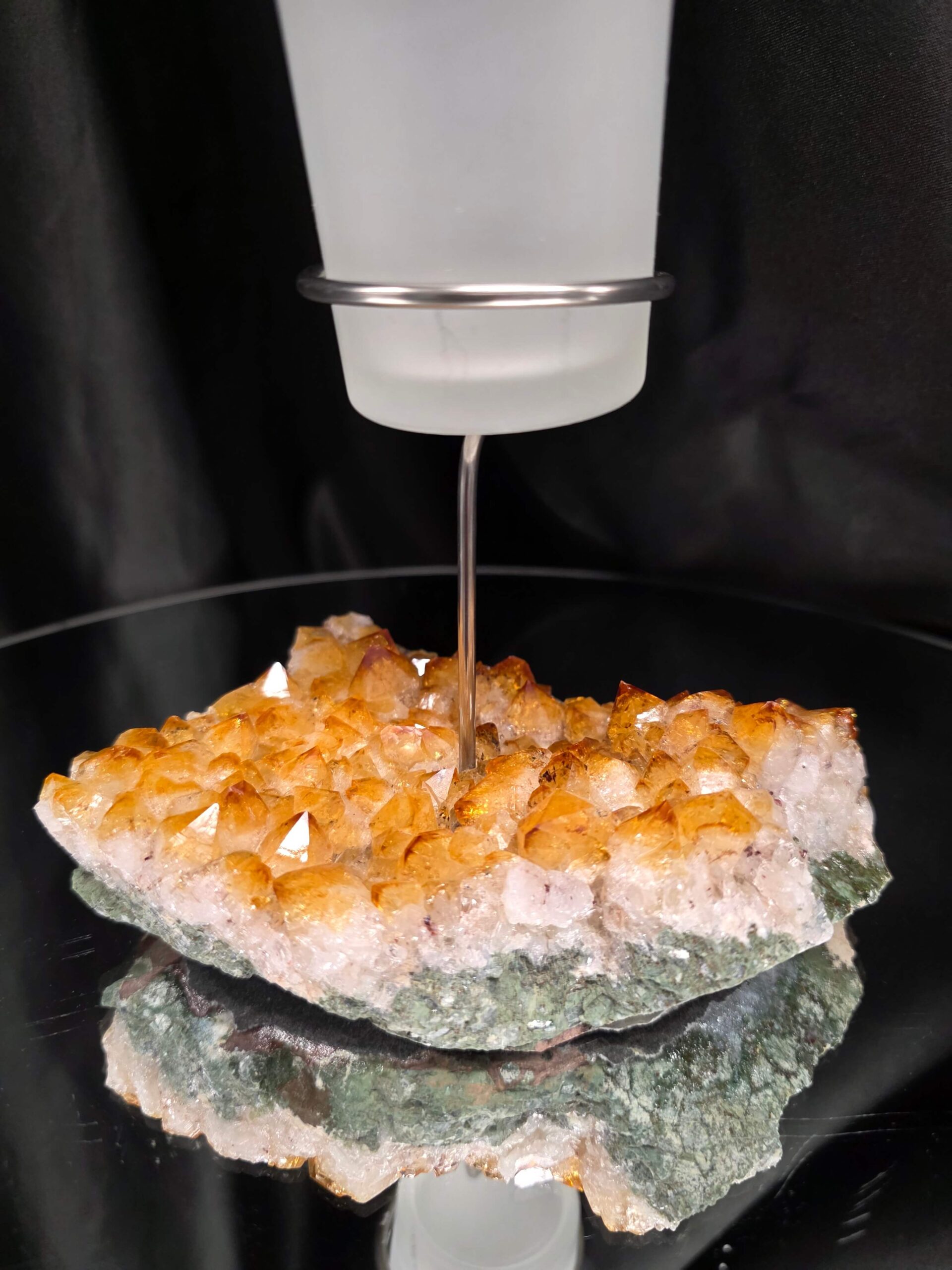 Premium A Grade Citrine Candle No. 2 Cluster Druzy / 1 Cup Tealight Holder 767g H16xW13xD9cm - Image 9