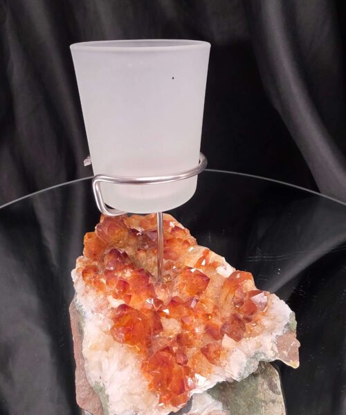 Premium A Grade Citrine Candle No. 3 Cluster Druzy / 1 Cup Tealight Holder 719g H15.5xW13xD10cm - Image 5