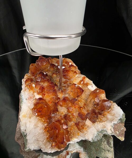 Premium A Grade Citrine Candle No. 3 Cluster Druzy / 1 Cup Tealight Holder 719g H15.5xW13xD10cm - Image 6