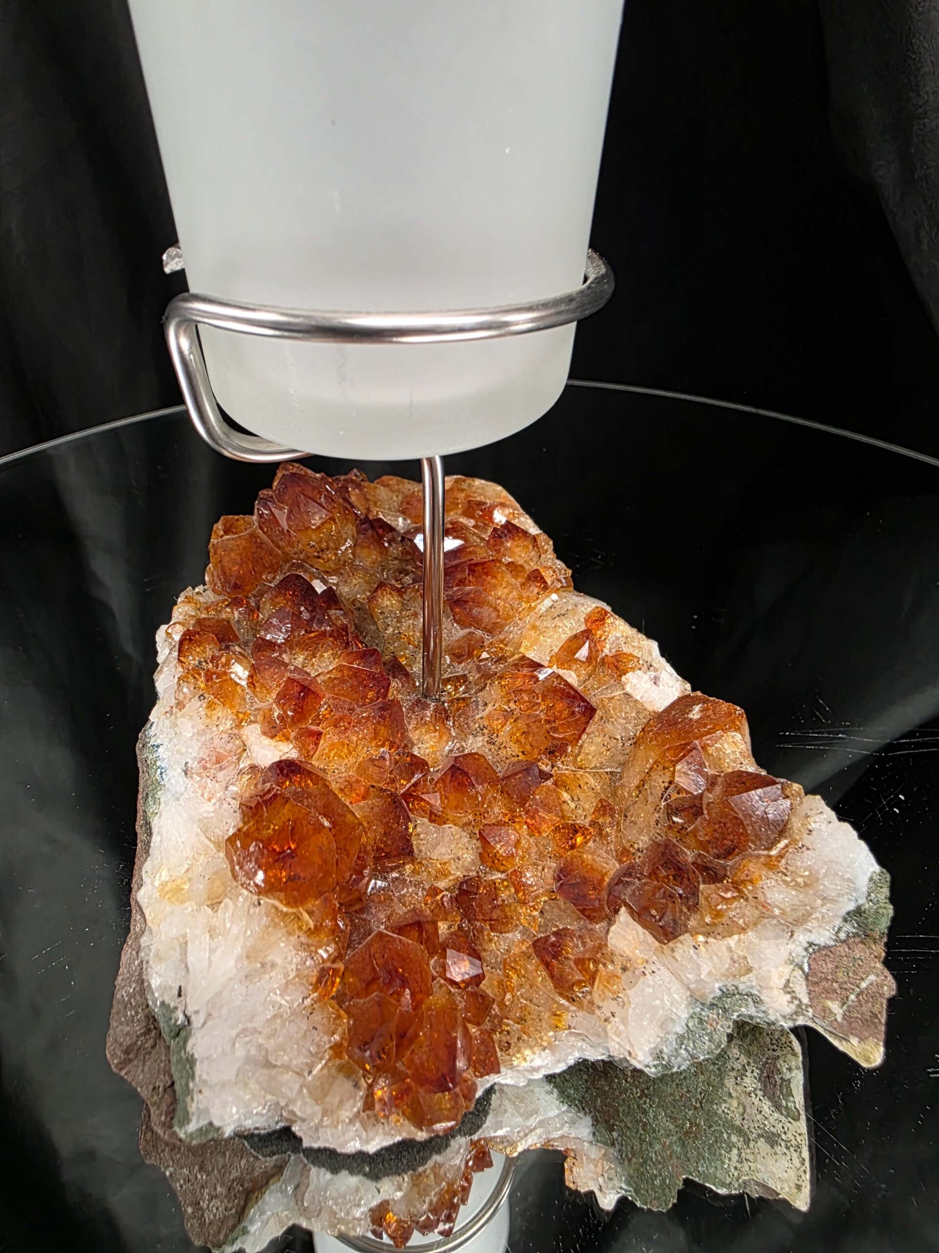 Premium A Grade Citrine Candle No. 3 Cluster Druzy / 1 Cup Tealight Holder 719g H15.5xW13xD10cm - Image 6
