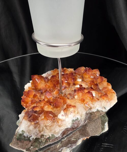 Premium A Grade Citrine Candle No. 3 Cluster Druzy / 1 Cup Tealight Holder 719g H15.5xW13xD10cm - Image 7