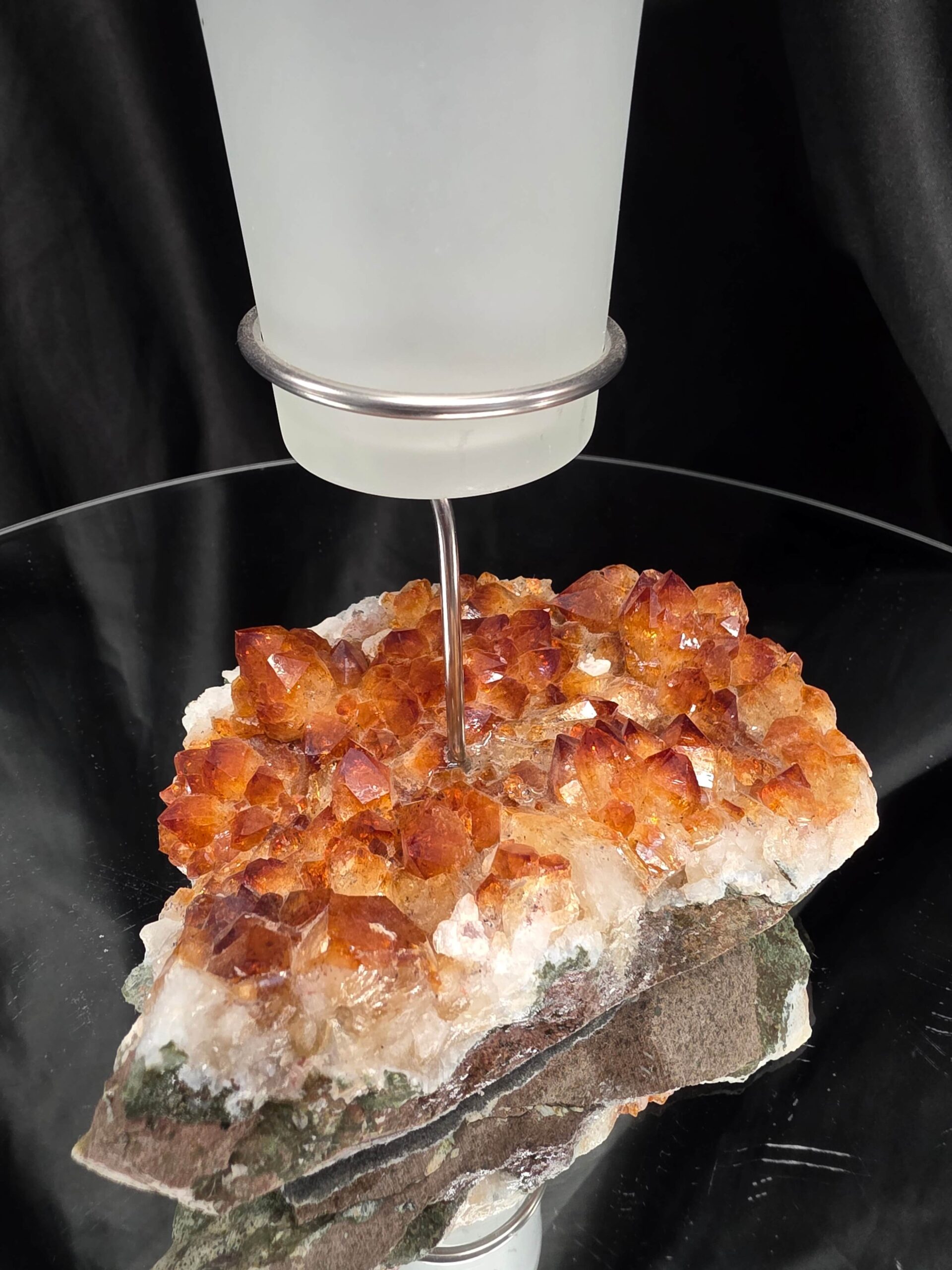 Premium A Grade Citrine Candle No. 3 Cluster Druzy / 1 Cup Tealight Holder 719g H15.5xW13xD10cm - Image 7