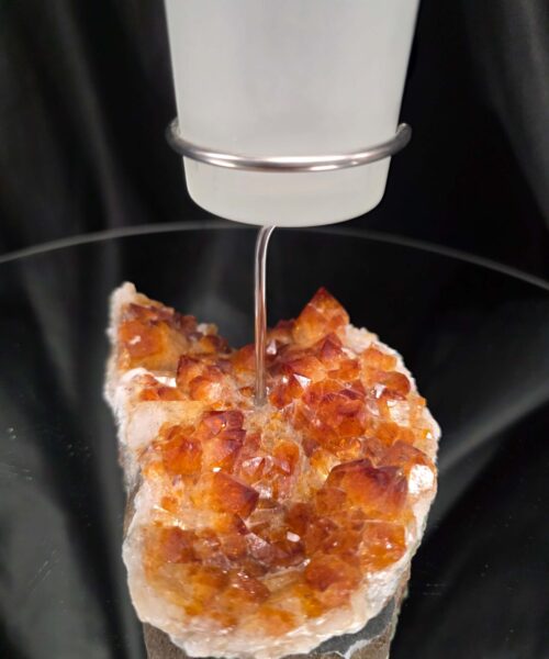 Premium A Grade Citrine Candle No. 3 Cluster Druzy / 1 Cup Tealight Holder 719g H15.5xW13xD10cm - Image 8