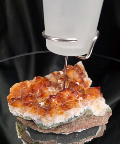 Premium A Grade Citrine Candle No. 3 Cluster Druzy / 1 Cup Tealight Holder 719g H15.5xW13xD10cm - Image 9