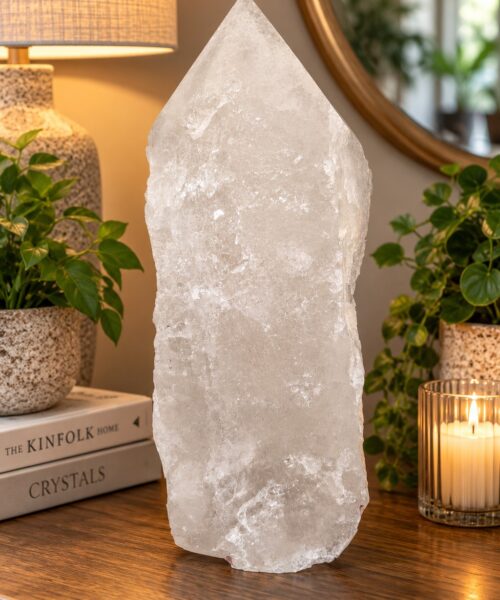 Huge Extra Large Tall Point 10 Premium Clear Rock Crystal Quartz - 13.5kg H34xW16xD14cm