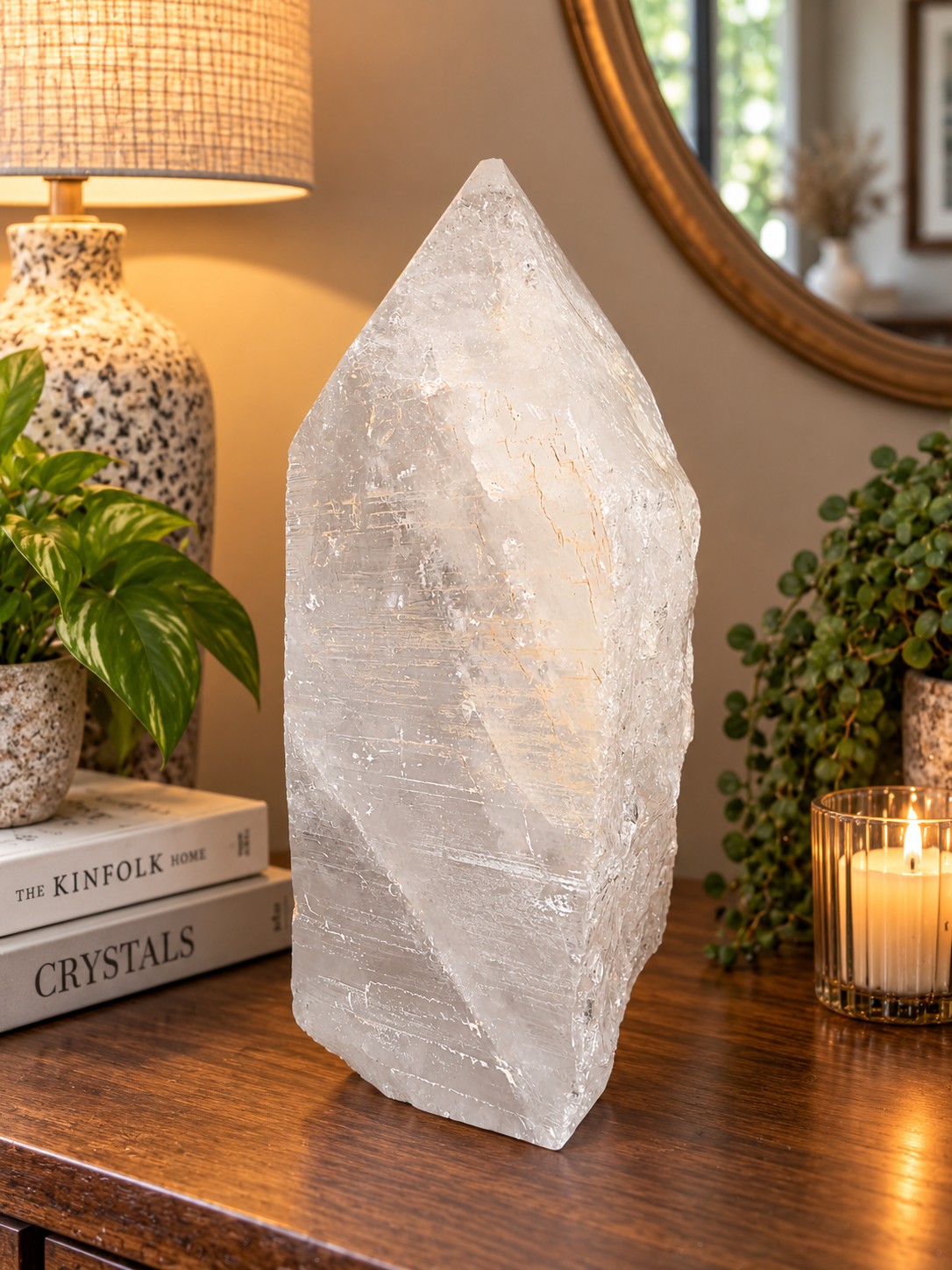 Huge Extra Large Tall Point 11 Premium Clear Rock Crystal Quartz - 13.01kg H31xW21xD14cm