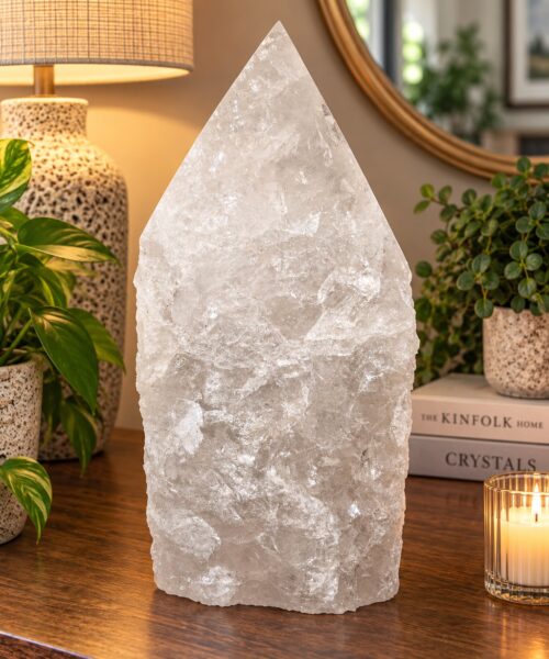 Huge Extra Large Tall Point 13 Premium Clear Rock Crystal Quartz - 17.01kg H34xW17xD14cm