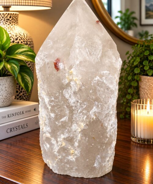 Huge Extra Large Tall Point 9 Premium Clear Rock Crystal Quartz - 11.2kg H30xW15xD15cm