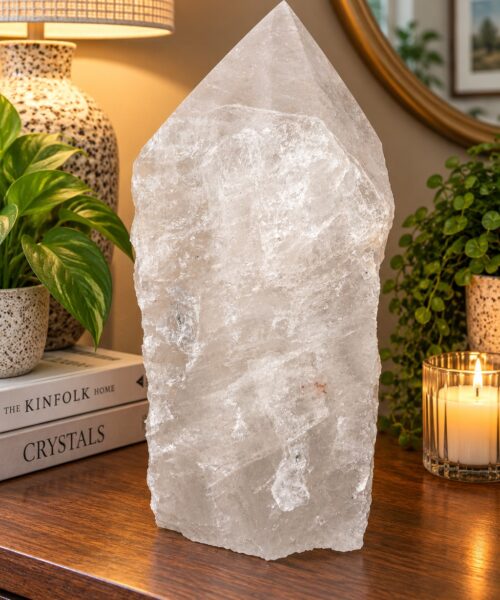 Huge Extra Large Tall Point 17 Premium Clear Rock Crystal Quartz - 14.01kg H31xW14xD14cm
