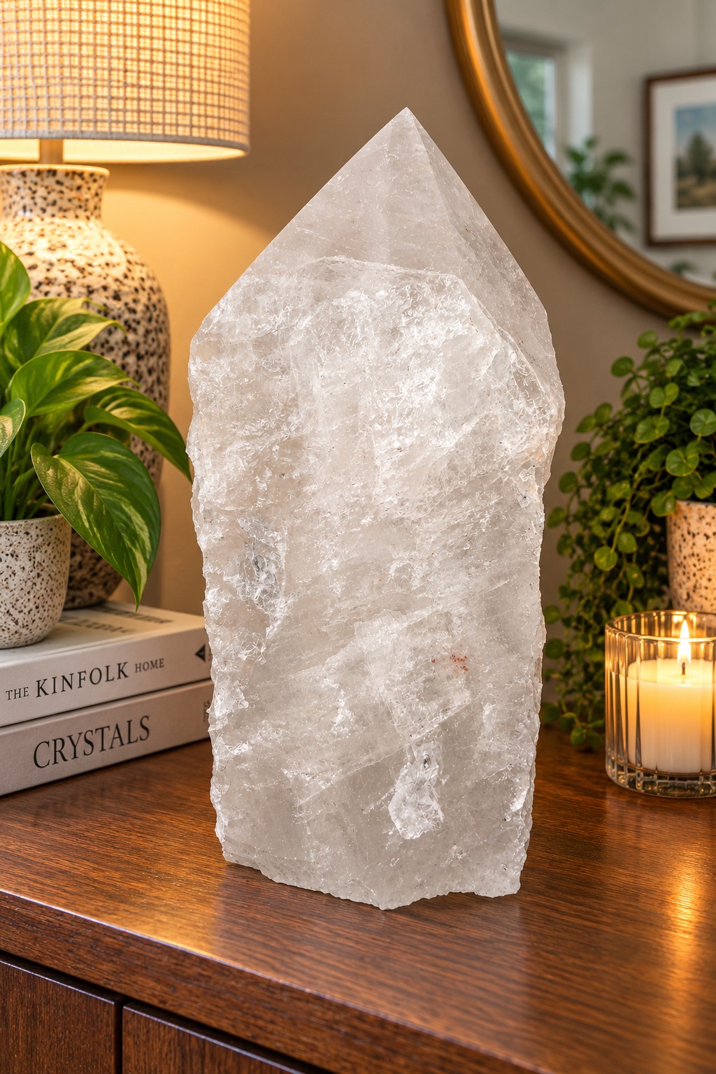 Huge Extra Large Tall Point 17 Premium Clear Rock Crystal Quartz - 14.01kg H31xW14xD14cm