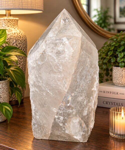 Huge Extra Large Tall Point 18 Premium Clear Rock Crystal Quartz - 14.02kg H30Xw15xD18cm