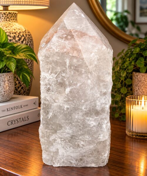 Huge Extra Large Tall Point 20 Premium Clear Rock Crystal Quartz - 16.01kg H33xW16xD15cm