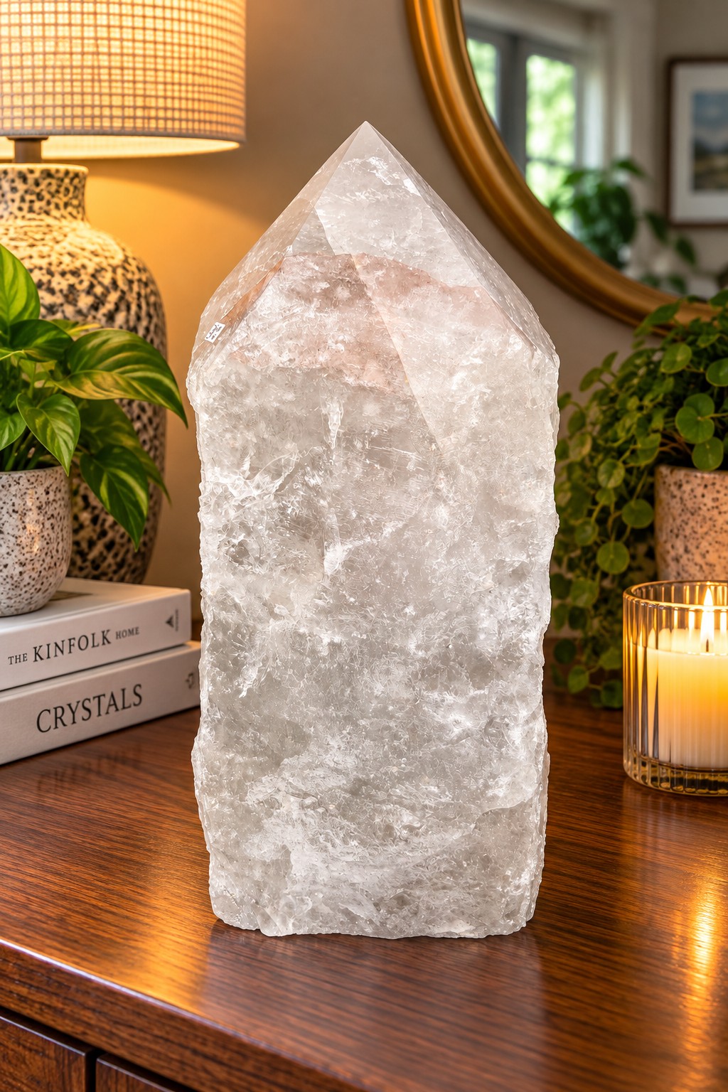 Huge Extra Large Tall Point 20 Premium Clear Rock Crystal Quartz - 16.01kg H33xW16xD15cm