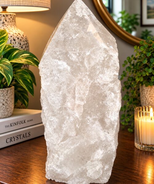 Huge Extra Large Tall Point 5 Premium Clear Rock Crystal Quartz - 14.7kg H34.5xW15xD15cm