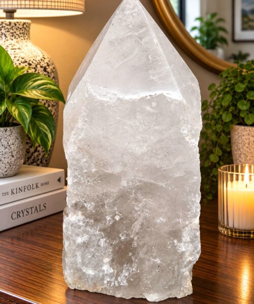 Huge Extra Large Tall Point 6 Premium Clear Rock Crystal Quartz - 16.1kg H36xW17.5xD14cm