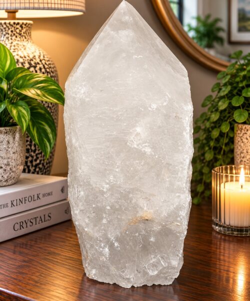 Huge Extra Large Tall Point 7 Premium Clear Rock Crystal Quartz - 12.3kg H30xW15.5xD14cm