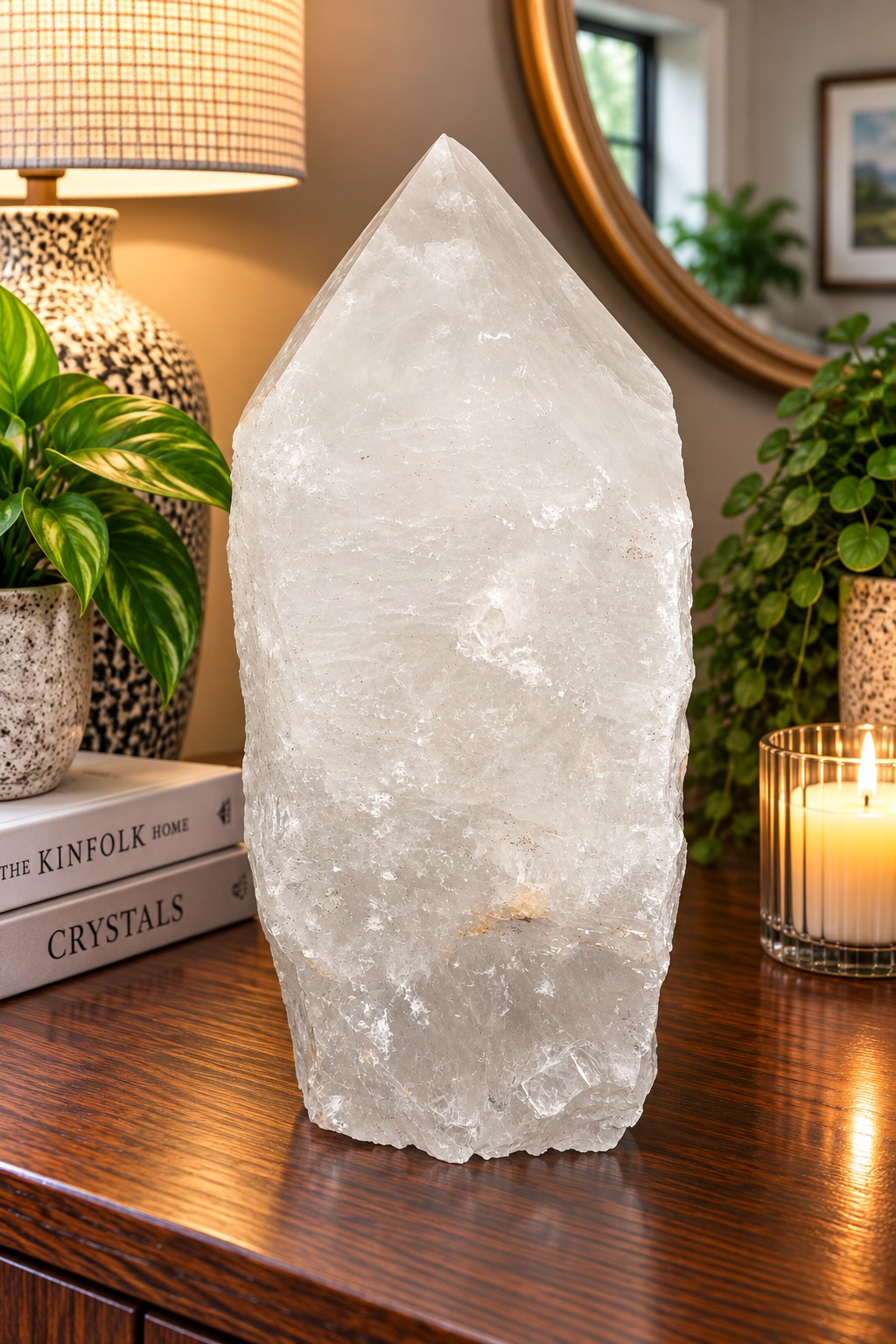Huge Extra Large Tall Point 7 Premium Clear Rock Crystal Quartz - 12.3kg H30xW15.5xD14cm