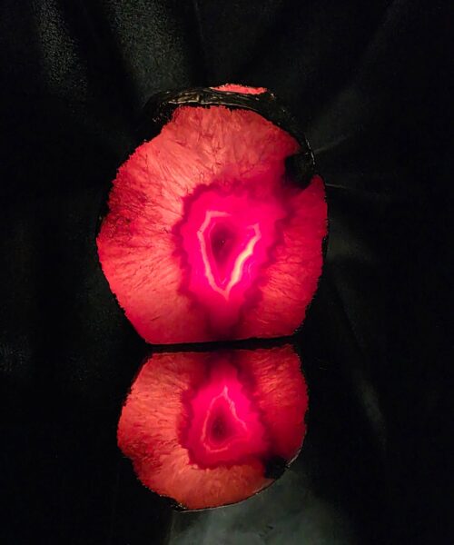 Large Pink Agate End Candle 2 Handpicked 1.173g H9xW8.5xD9cm Microcrystalline Quartz Gold Gilded 24ct Gold Tealight Holder - Image 9