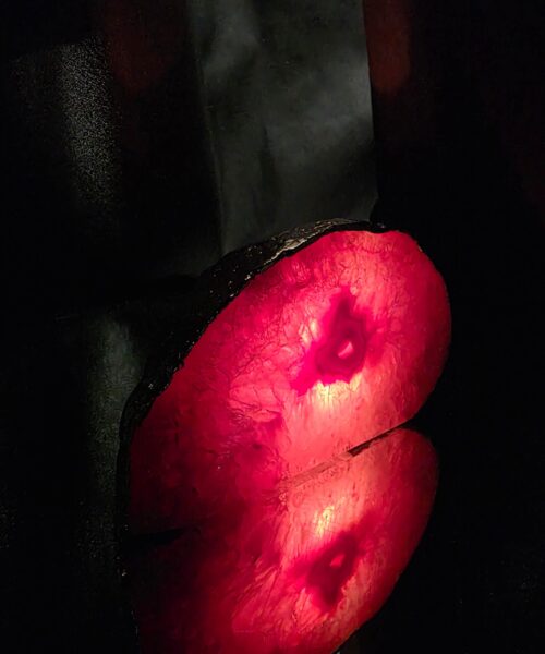Large Pink Agate End Candle 3 Handpicked 999g H8xW14.5xD7.5cm Microcrystalline Quartz Gold Gilded 24ct Gold Tealight Holder - Image 10