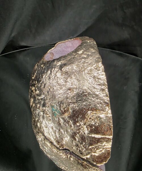 Large Pink Agate End Candle 3 Handpicked 999g H8xW14.5xD7.5cm Microcrystalline Quartz Gold Gilded 24ct Gold Tealight Holder - Image 6