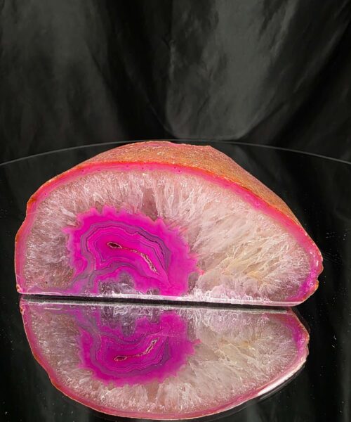 Large Pink Agate End Candle 2 Handpicked 791g H6xW12.5xD8cm Microcrystalline Quartz Tealight Holder Ornament