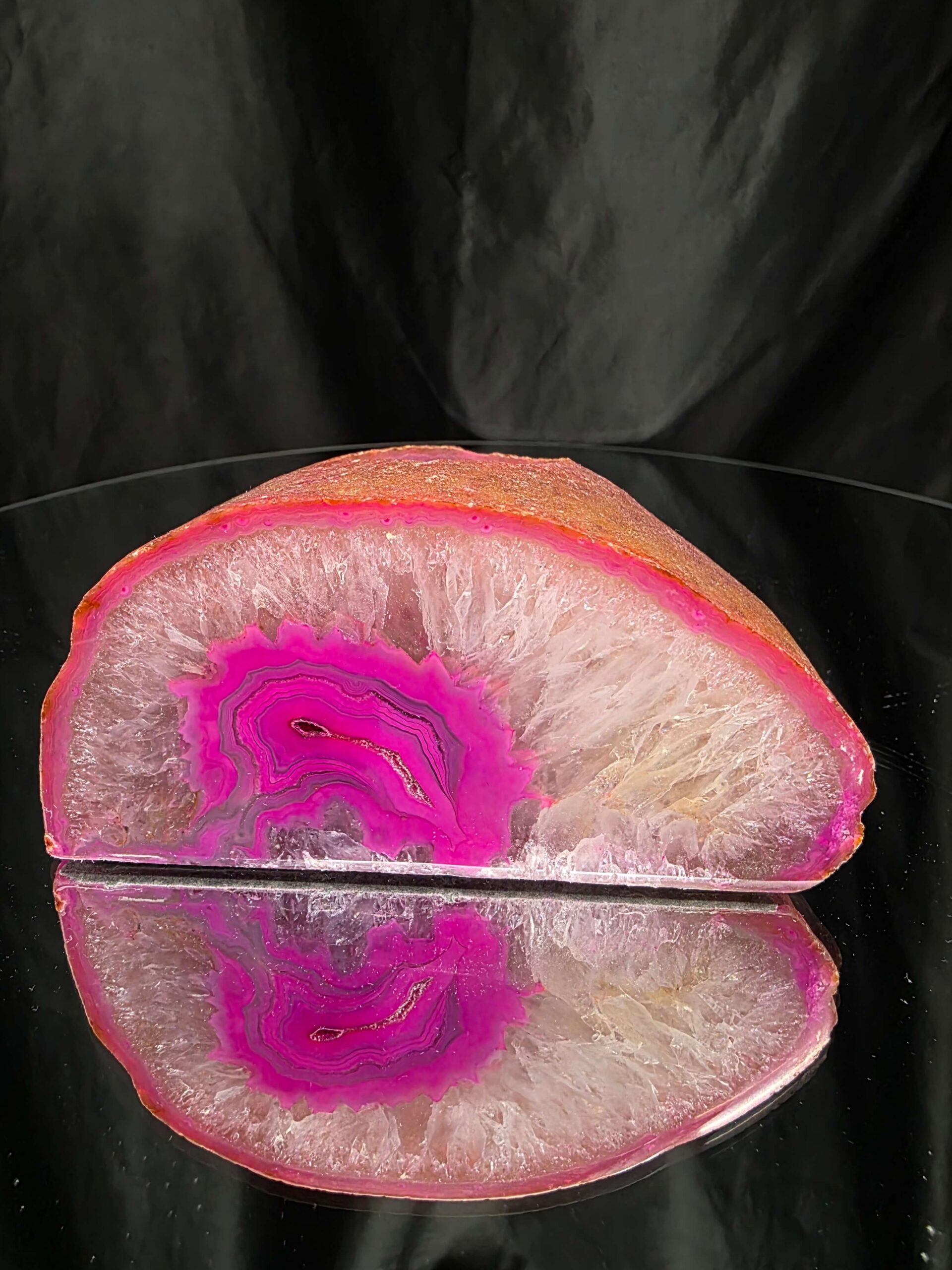 Large Pink Agate End Candle 2 Handpicked 791g H6xW12.5xD8cm Microcrystalline Quartz Tealight Holder Ornament