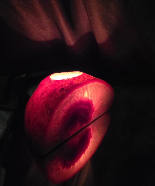 Large Pink Agate End Candle 2 Handpicked 791g H6xW12.5xD8cm Microcrystalline Quartz Tealight Holder Ornament - Image 11