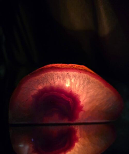 Large Pink Agate End Candle 2 Handpicked 791g H6xW12.5xD8cm Microcrystalline Quartz Tealight Holder Ornament - Image 13