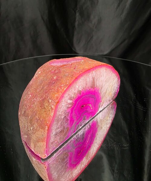 Large Pink Agate End Candle 2 Handpicked 791g H6xW12.5xD8cm Microcrystalline Quartz Tealight Holder Ornament - Image 4
