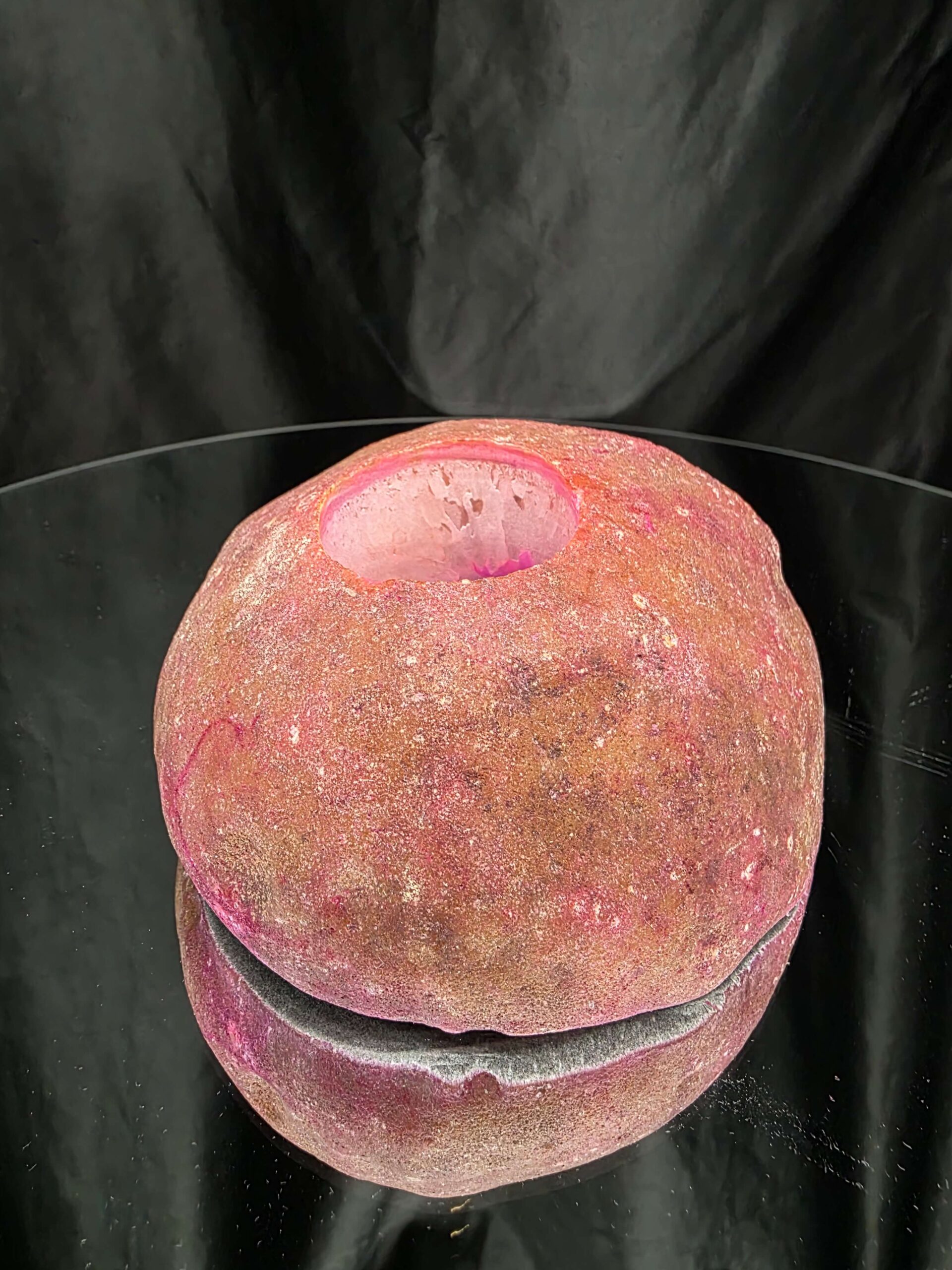 Large Pink Agate End Candle 2 Handpicked 791g H6xW12.5xD8cm Microcrystalline Quartz Tealight Holder Ornament - Image 7