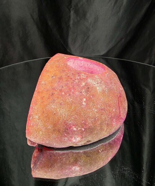 Large Pink Agate End Candle 2 Handpicked 791g H6xW12.5xD8cm Microcrystalline Quartz Tealight Holder Ornament - Image 8