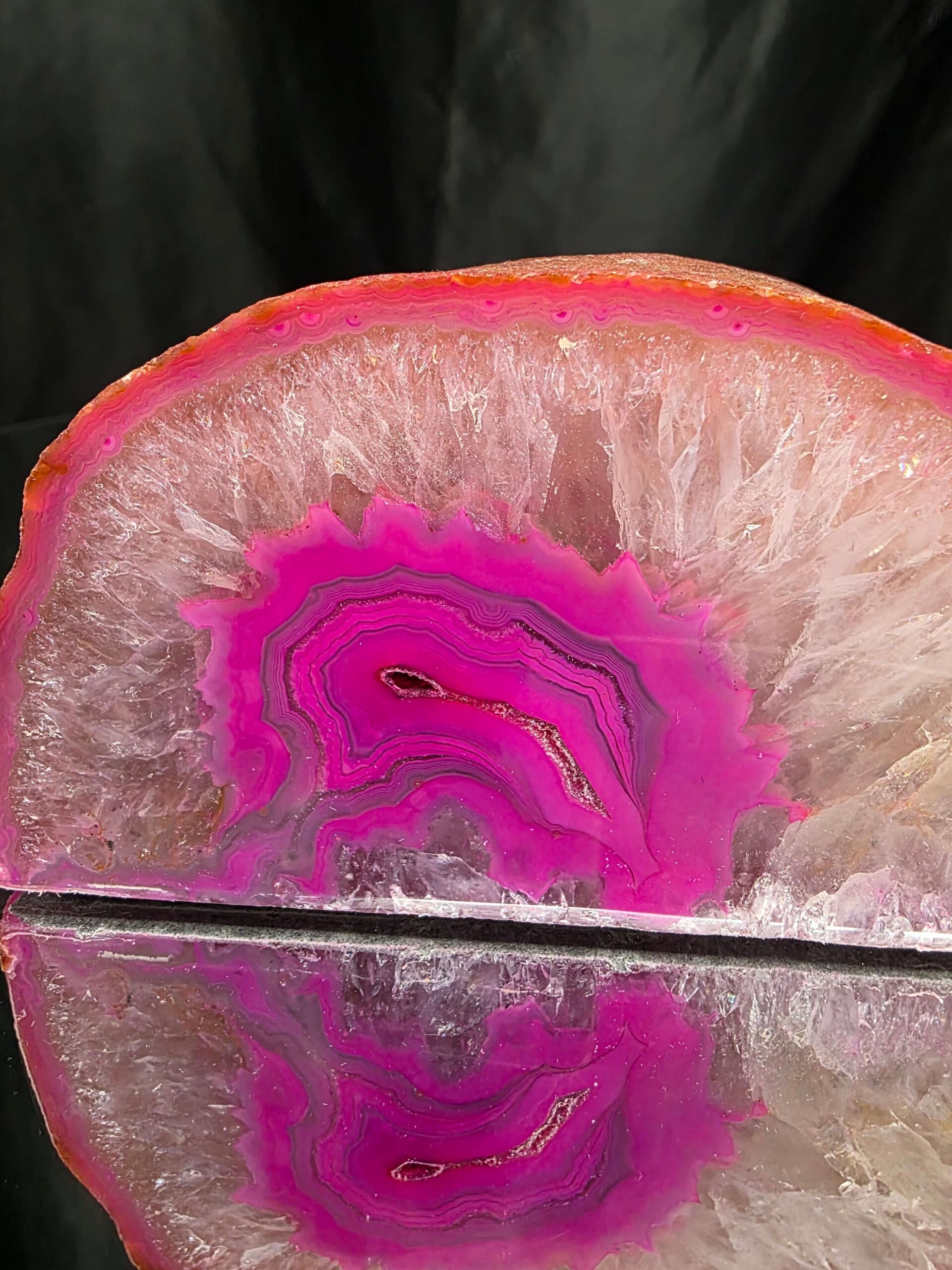 Large Pink Agate End Candle 2 Handpicked 791g H6xW12.5xD8cm Microcrystalline Quartz Tealight Holder Ornament - Image 9