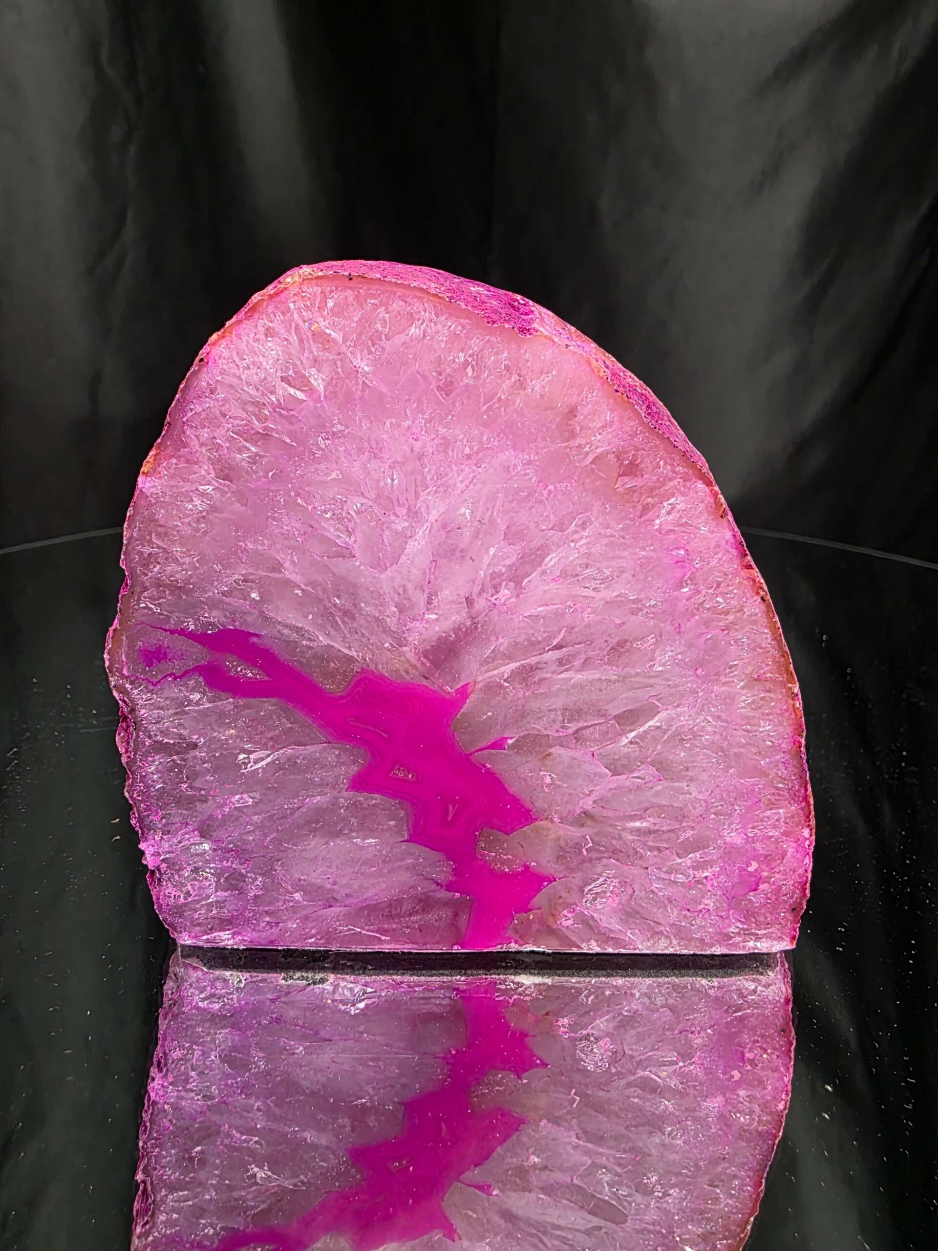 Large Pink Agate End Candle 3 Handpicked 1.078g H8.5xW9xD9.5cm Microcrystalline Quartz Tealight Holder Ornament