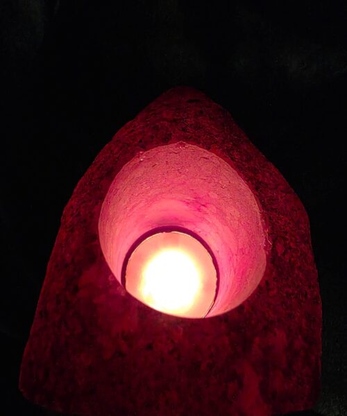 Large Pink Agate End Candle 3 Handpicked 1.078g H8.5xW9xD9.5cm Microcrystalline Quartz Tealight Holder Ornament - Image 12