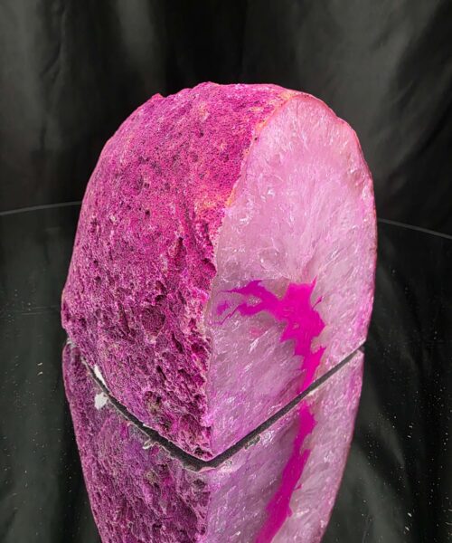 Alternative view of Large Pink Agate End Candle 3 Handpicked 1.078g H8.5xW9xD9.5cm Microcrystalline Quartz Tealight Holder Ornament