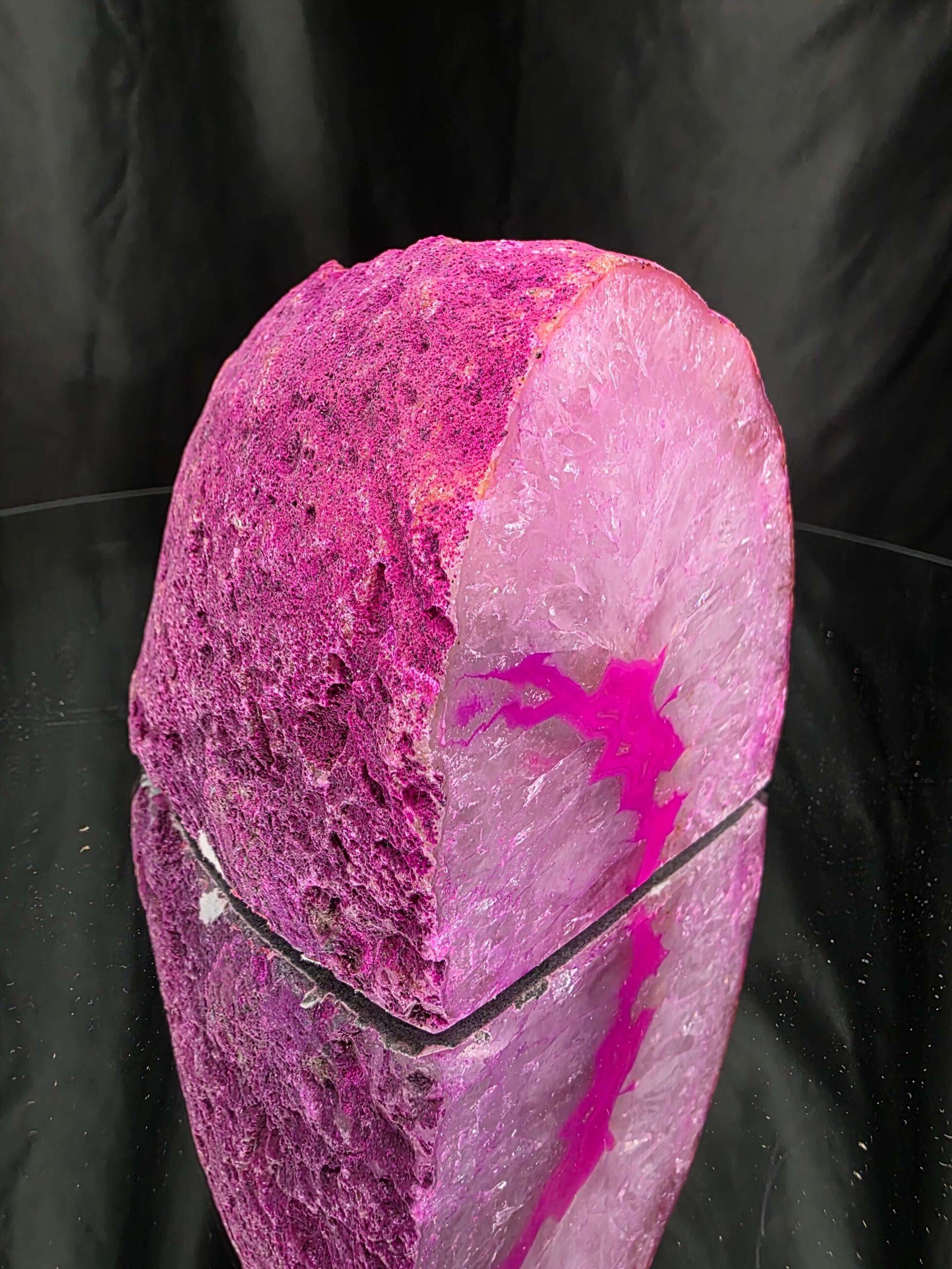 Large Pink Agate End Candle 3 Handpicked 1.078g H8.5xW9xD9.5cm Microcrystalline Quartz Tealight Holder Ornament - Image 2