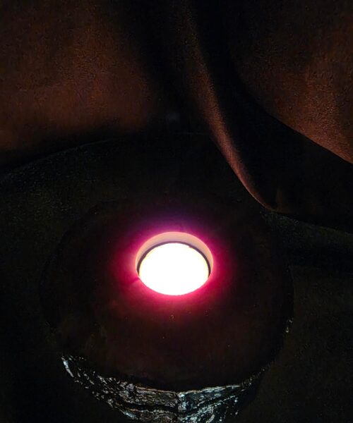 Pink Agate Slice 2 Handpicked 613g H2.5xW13xD13cm Microcrystalline Quartz Silver Gilded Tealight Candle Holder - Image 12
