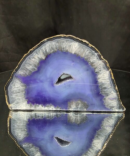 Purple Agate End Candle 1 Handpicked 1.127g H9xW14xD8cm Microcrystalline Quartz Gold Gilded 24ct Gold Tealight Holder