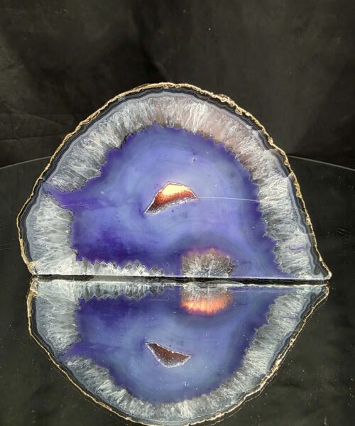 Purple Agate End Candle 1 Handpicked 1.127g H9xW14xD8cm Microcrystalline Quartz Gold Gilded 24ct Gold Tealight Holder - Image 7