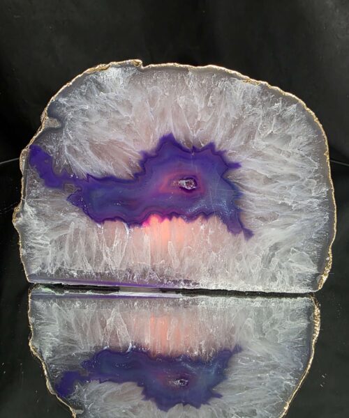 Purple Agate End Candle 2 Handpicked 1.523g H9.5xW13.5xD9.5cm Microcrystalline Quartz Gold Gilded 24ct Gold Tealight Holder - Image 7