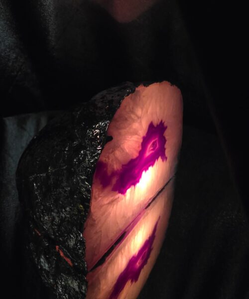 Purple Agate End Candle 2 Handpicked 1.523g H9.5xW13.5xD9.5cm Microcrystalline Quartz Gold Gilded 24ct Gold Tealight Holder - Image 9