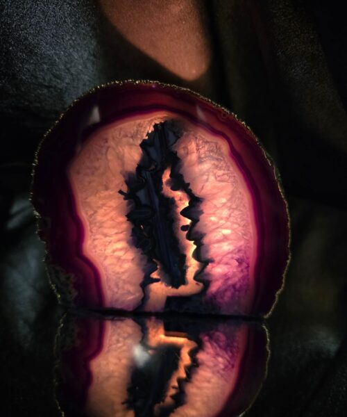 Purple Agate End Candle 3 Handpicked 1.351g H10.5xW11.5xD9cm Microcrystalline Quartz Gold Gilded 24ct Gold Tealight Holder - Image 8