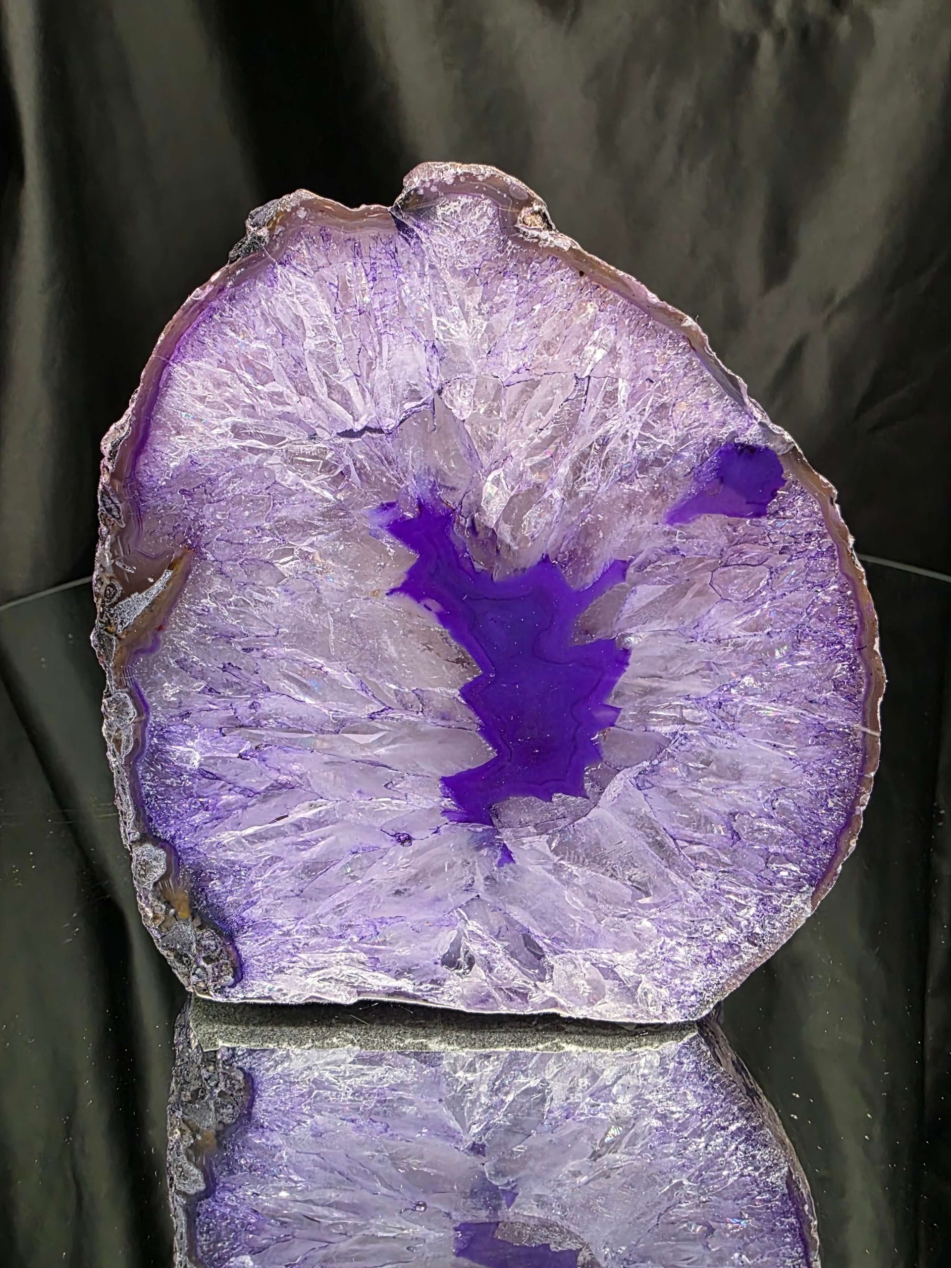 Large Purple Agate Candle 3 Handpicked 1.241g H12xW10.5xD8cm End Microcrystalline Quartz Tealight Holder Ornament