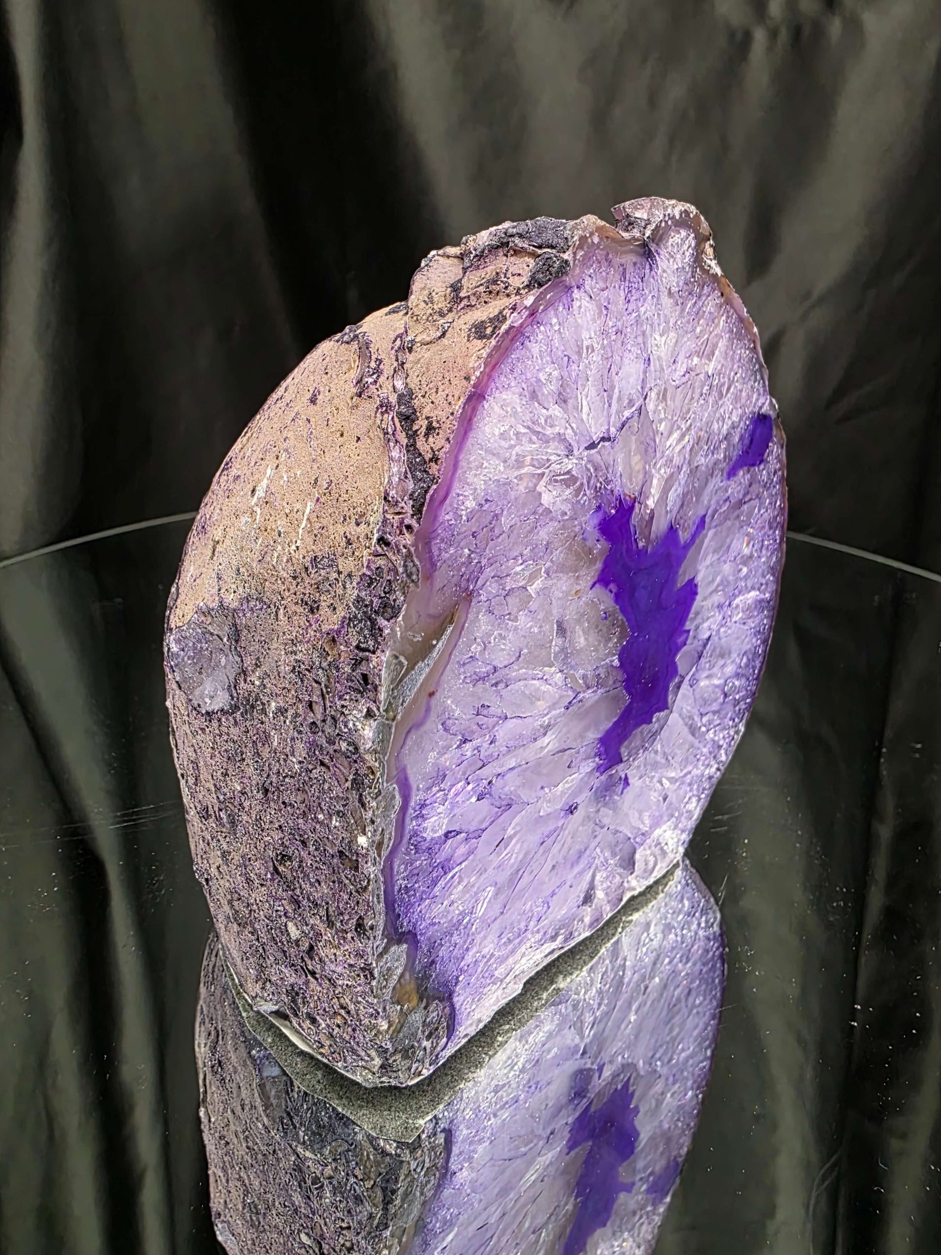 Large Purple Agate Candle 3 Handpicked 1.241g H12xW10.5xD8cm End Microcrystalline Quartz Tealight Holder Ornament - Image 2