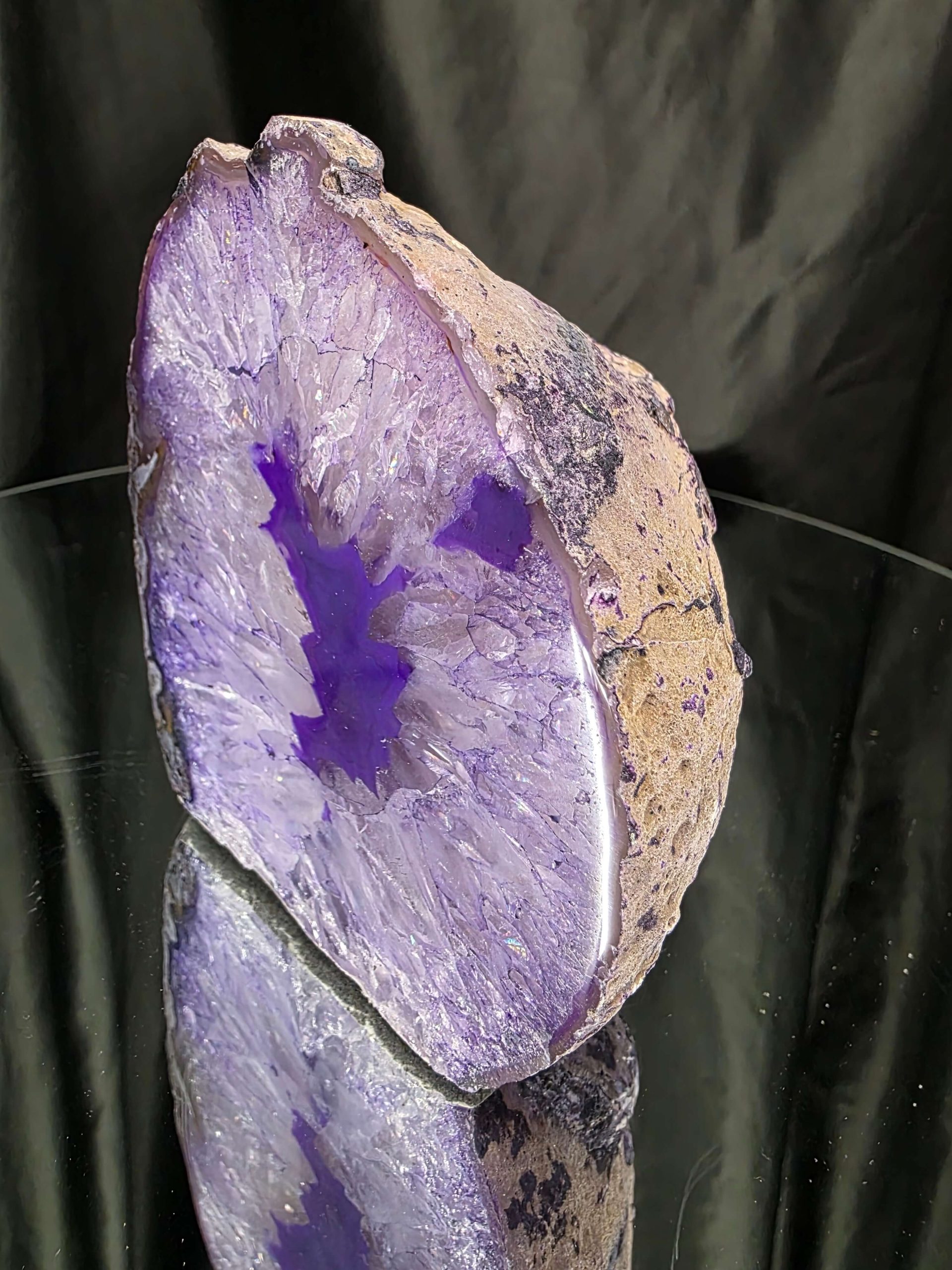 Large Purple Agate Candle 3 Handpicked 1.241g H12xW10.5xD8cm End Microcrystalline Quartz Tealight Holder Ornament - Image 3