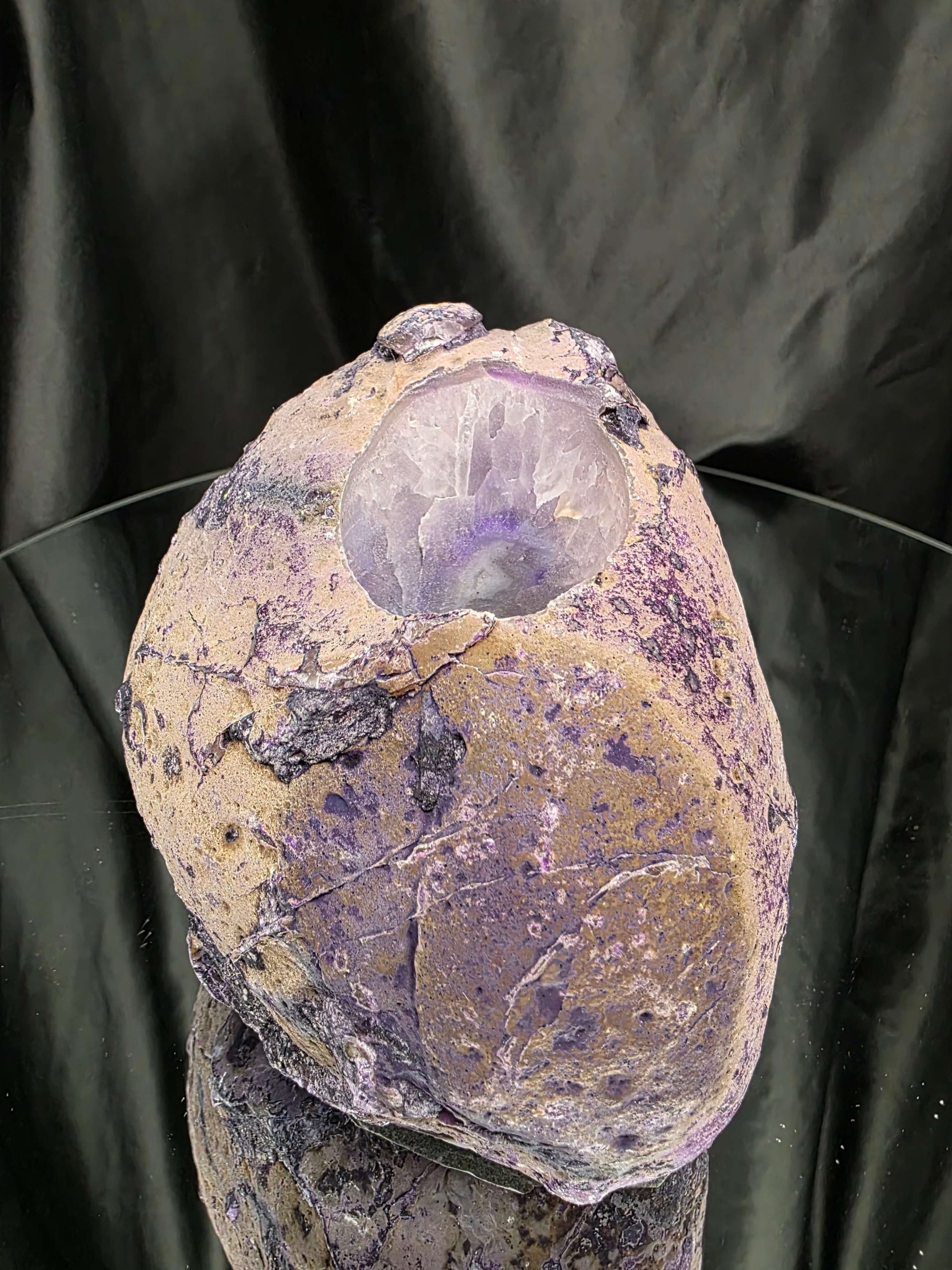 Large Purple Agate Candle 3 Handpicked 1.241g H12xW10.5xD8cm End Microcrystalline Quartz Tealight Holder Ornament - Image 5
