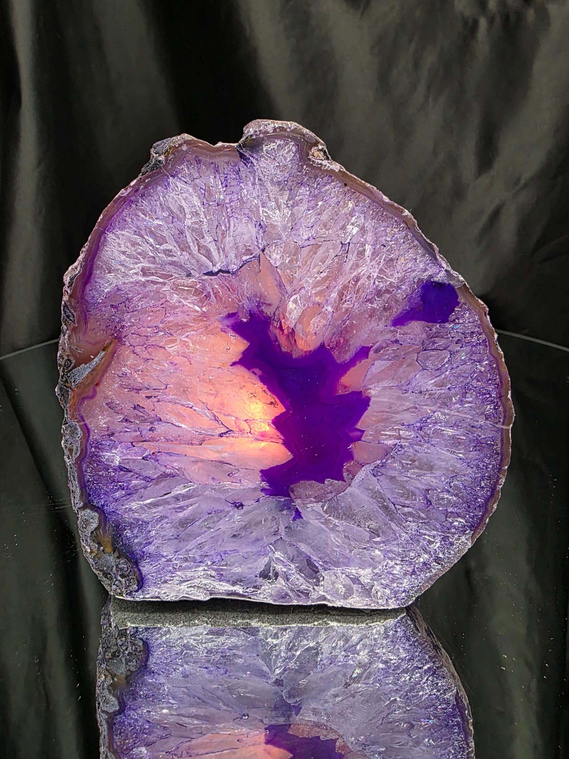 Large Purple Agate Candle 3 Handpicked 1.241g H12xW10.5xD8cm End Microcrystalline Quartz Tealight Holder Ornament - Image 7