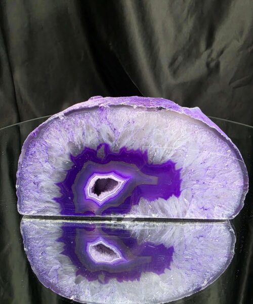 Large Purple Agate Candle 2 Handpicked 1.227g H7.5xW14.5xD9cm End Microcrystalline Quartz Tealight Holder Ornament
