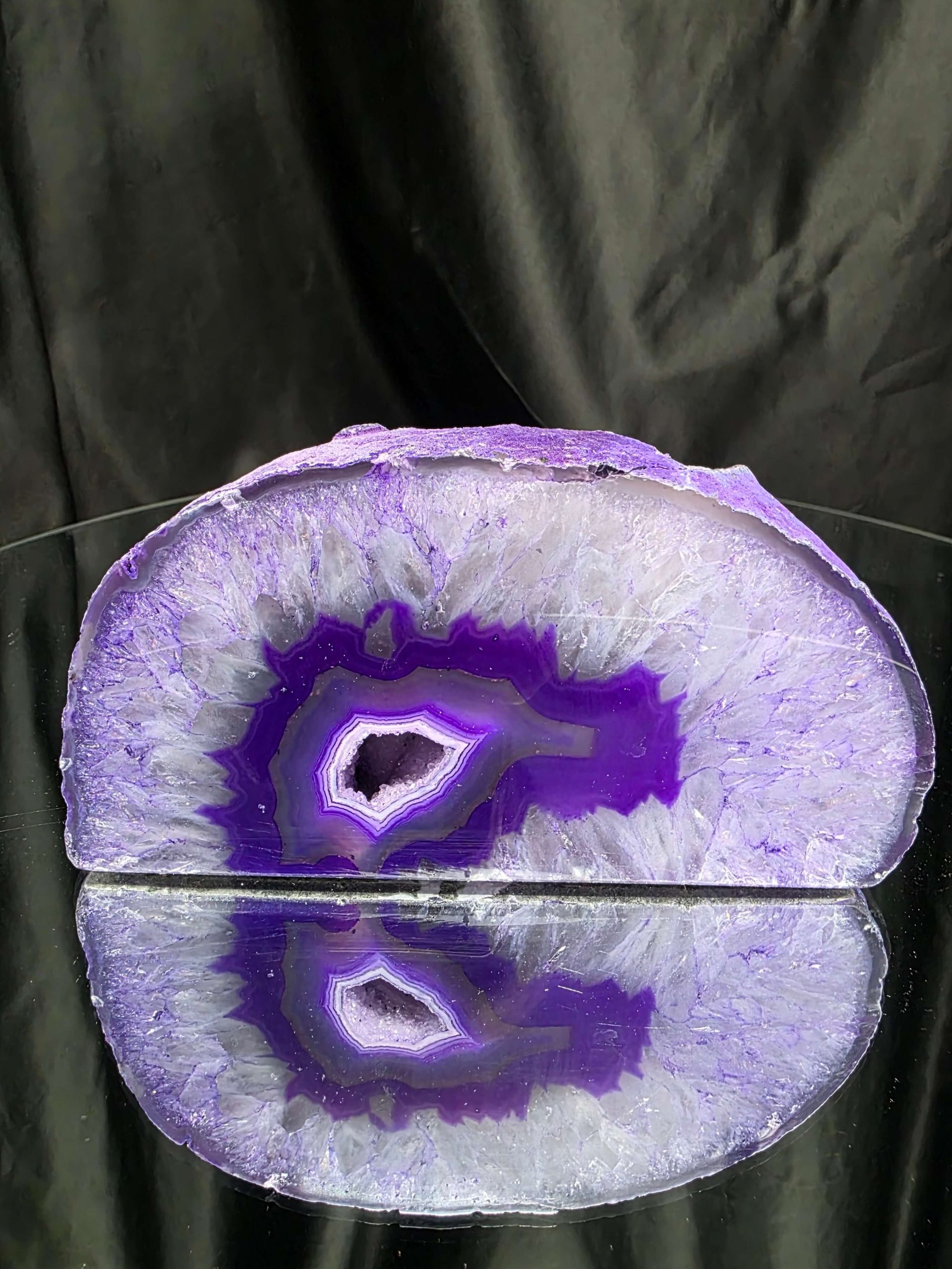 Large Purple Agate Candle 2 Handpicked 1.227g H7.5xW14.5xD9cm End Microcrystalline Quartz Tealight Holder Ornament